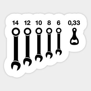 Wrench / wrenches beer bottle opener tools Sticker